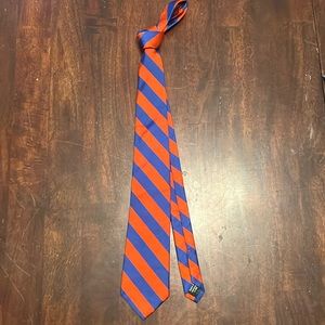 J. Crew Silk Repp Tie Orange Royal Blue